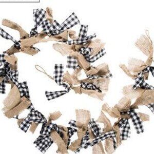 3 Robert Stanley Buffalo plaid and burlap garland NEW